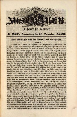 Österreichischer Zuschauer (Wiener Zuschauer) Donnerstag 20. Dezember 1849