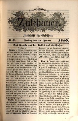 Österreichischer Zuschauer (Wiener Zuschauer) Freitag 11. Januar 1850