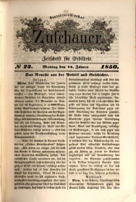 Österreichischer Zuschauer (Wiener Zuschauer) Montag 28. Januar 1850