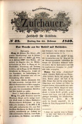 Österreichischer Zuschauer (Wiener Zuschauer) Freitag 15. Februar 1850