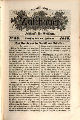 Österreichischer Zuschauer (Wiener Zuschauer) Samstag 16. Februar 1850