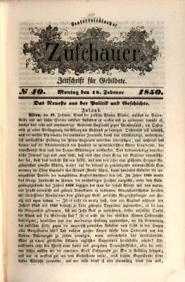 Österreichischer Zuschauer (Wiener Zuschauer) Montag 18. Februar 1850