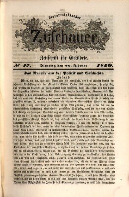 Österreichischer Zuschauer (Wiener Zuschauer) Dienstag 26. Februar 1850