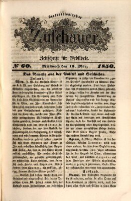 Österreichischer Zuschauer (Wiener Zuschauer) Mittwoch 13. März 1850