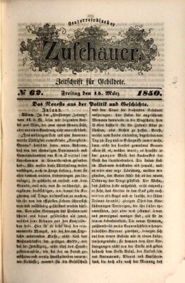 Österreichischer Zuschauer (Wiener Zuschauer) Freitag 15. März 1850