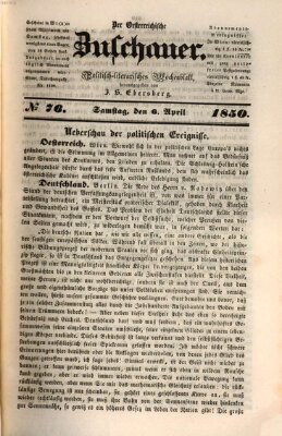 Österreichischer Zuschauer (Wiener Zuschauer) Samstag 6. April 1850