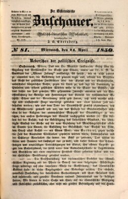 Österreichischer Zuschauer (Wiener Zuschauer) Mittwoch 24. April 1850