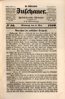 Österreichischer Zuschauer (Wiener Zuschauer) Mittwoch 8. Mai 1850