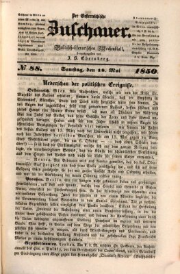 Österreichischer Zuschauer (Wiener Zuschauer) Samstag 18. Mai 1850