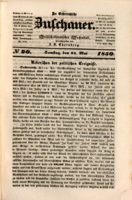 Österreichischer Zuschauer (Wiener Zuschauer) Samstag 25. Mai 1850