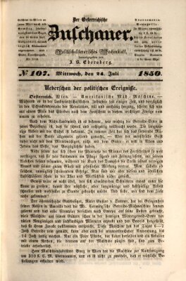 Österreichischer Zuschauer (Wiener Zuschauer) Mittwoch 24. Juli 1850