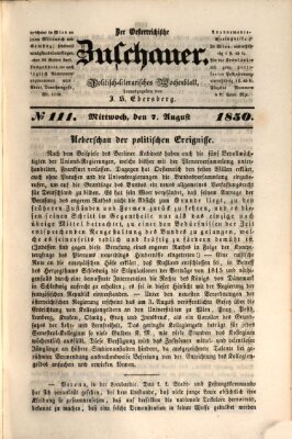 Österreichischer Zuschauer (Wiener Zuschauer) Mittwoch 7. August 1850