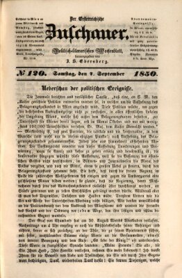 Österreichischer Zuschauer (Wiener Zuschauer) Samstag 7. September 1850