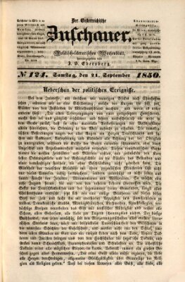 Österreichischer Zuschauer (Wiener Zuschauer) Samstag 21. September 1850