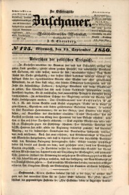 Österreichischer Zuschauer (Wiener Zuschauer) Mittwoch 25. September 1850