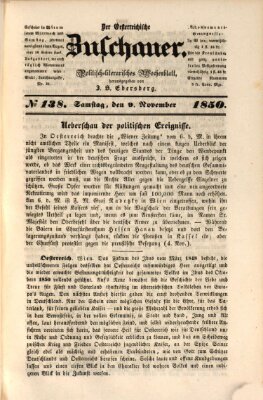 Österreichischer Zuschauer (Wiener Zuschauer) Samstag 9. November 1850