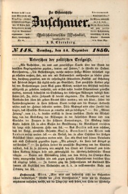 Österreichischer Zuschauer (Wiener Zuschauer) Samstag 14. Dezember 1850