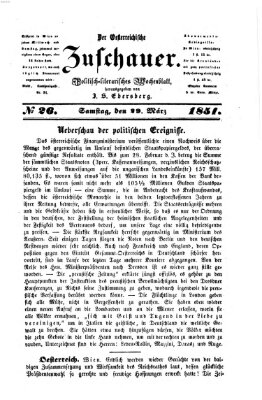 Österreichischer Zuschauer (Wiener Zuschauer) Samstag 29. März 1851