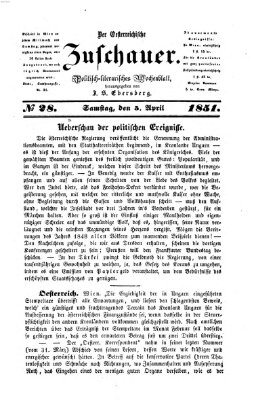 Österreichischer Zuschauer (Wiener Zuschauer) Samstag 5. April 1851