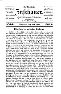 Österreichischer Zuschauer (Wiener Zuschauer) Samstag 10. Mai 1851