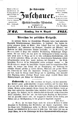 Österreichischer Zuschauer (Wiener Zuschauer) Samstag 9. August 1851