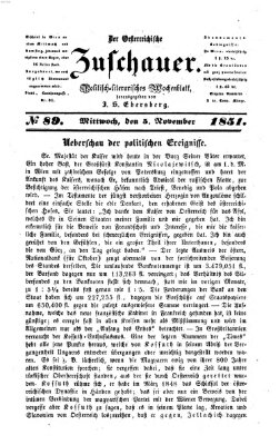 Österreichischer Zuschauer (Wiener Zuschauer) Mittwoch 5. November 1851