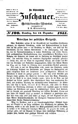 Österreichischer Zuschauer (Wiener Zuschauer) Samstag 13. Dezember 1851