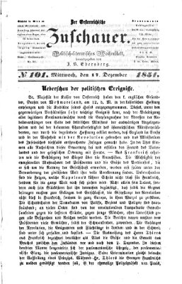 Österreichischer Zuschauer (Wiener Zuschauer) Mittwoch 17. Dezember 1851