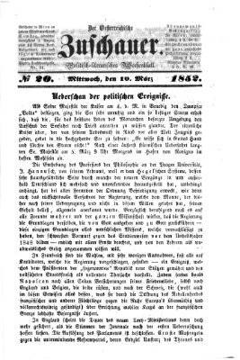 Österreichischer Zuschauer (Wiener Zuschauer) Mittwoch 10. März 1852