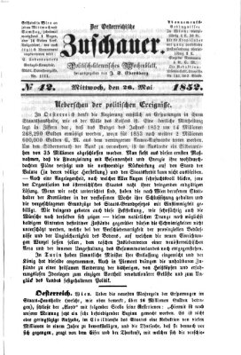 Österreichischer Zuschauer (Wiener Zuschauer) Mittwoch 26. Mai 1852