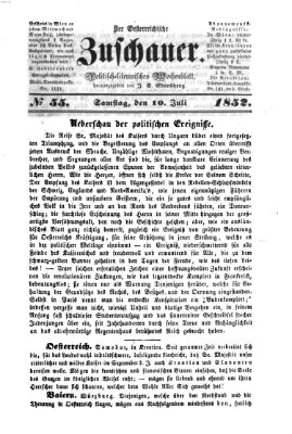 Österreichischer Zuschauer (Wiener Zuschauer) Samstag 10. Juli 1852