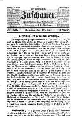 Österreichischer Zuschauer (Wiener Zuschauer) Samstag 17. Juli 1852