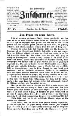 Österreichischer Zuschauer (Wiener Zuschauer) Samstag 1. Januar 1853