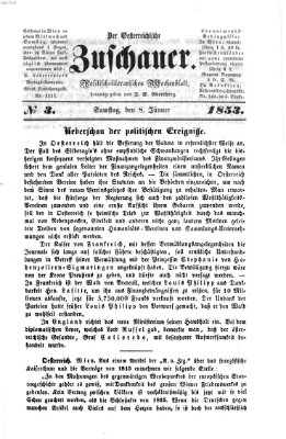 Österreichischer Zuschauer (Wiener Zuschauer) Samstag 8. Januar 1853