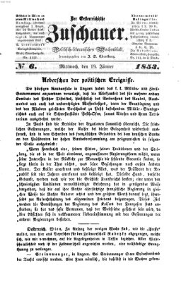 Österreichischer Zuschauer (Wiener Zuschauer) Mittwoch 19. Januar 1853