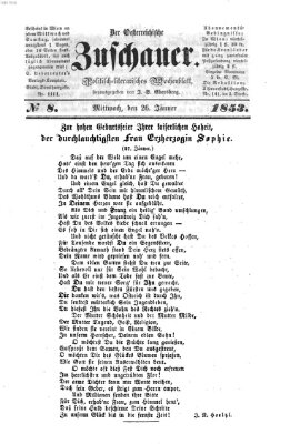 Österreichischer Zuschauer (Wiener Zuschauer) Mittwoch 26. Januar 1853