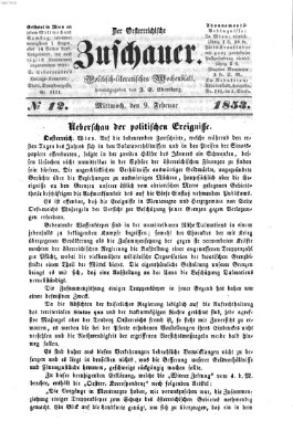 Österreichischer Zuschauer (Wiener Zuschauer) Mittwoch 9. Februar 1853