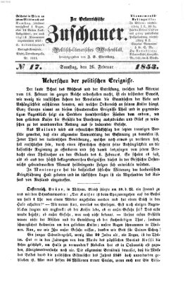 Österreichischer Zuschauer (Wiener Zuschauer) Samstag 26. Februar 1853