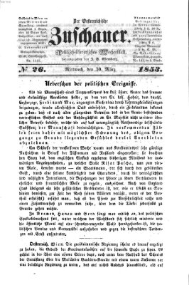 Österreichischer Zuschauer (Wiener Zuschauer) Mittwoch 30. März 1853