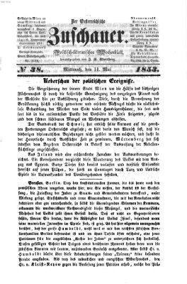 Österreichischer Zuschauer (Wiener Zuschauer) Mittwoch 11. Mai 1853