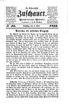 Österreichischer Zuschauer (Wiener Zuschauer) Samstag 4. Juni 1853