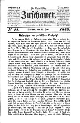 Österreichischer Zuschauer (Wiener Zuschauer) Mittwoch 15. Juni 1853