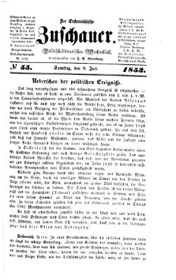 Österreichischer Zuschauer (Wiener Zuschauer) Samstag 9. Juli 1853