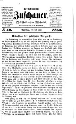 Österreichischer Zuschauer (Wiener Zuschauer) Samstag 23. Juli 1853