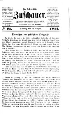 Österreichischer Zuschauer (Wiener Zuschauer) Samstag 13. August 1853