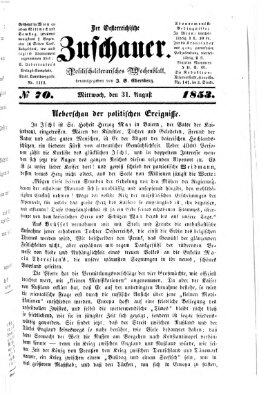 Österreichischer Zuschauer (Wiener Zuschauer) Mittwoch 31. August 1853