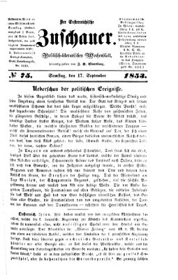 Österreichischer Zuschauer (Wiener Zuschauer) Samstag 17. September 1853