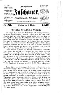 Österreichischer Zuschauer (Wiener Zuschauer) Samstag 1. Oktober 1853