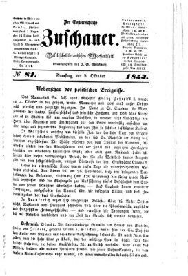 Österreichischer Zuschauer (Wiener Zuschauer) Samstag 8. Oktober 1853