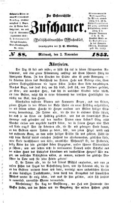 Österreichischer Zuschauer (Wiener Zuschauer) Mittwoch 2. November 1853